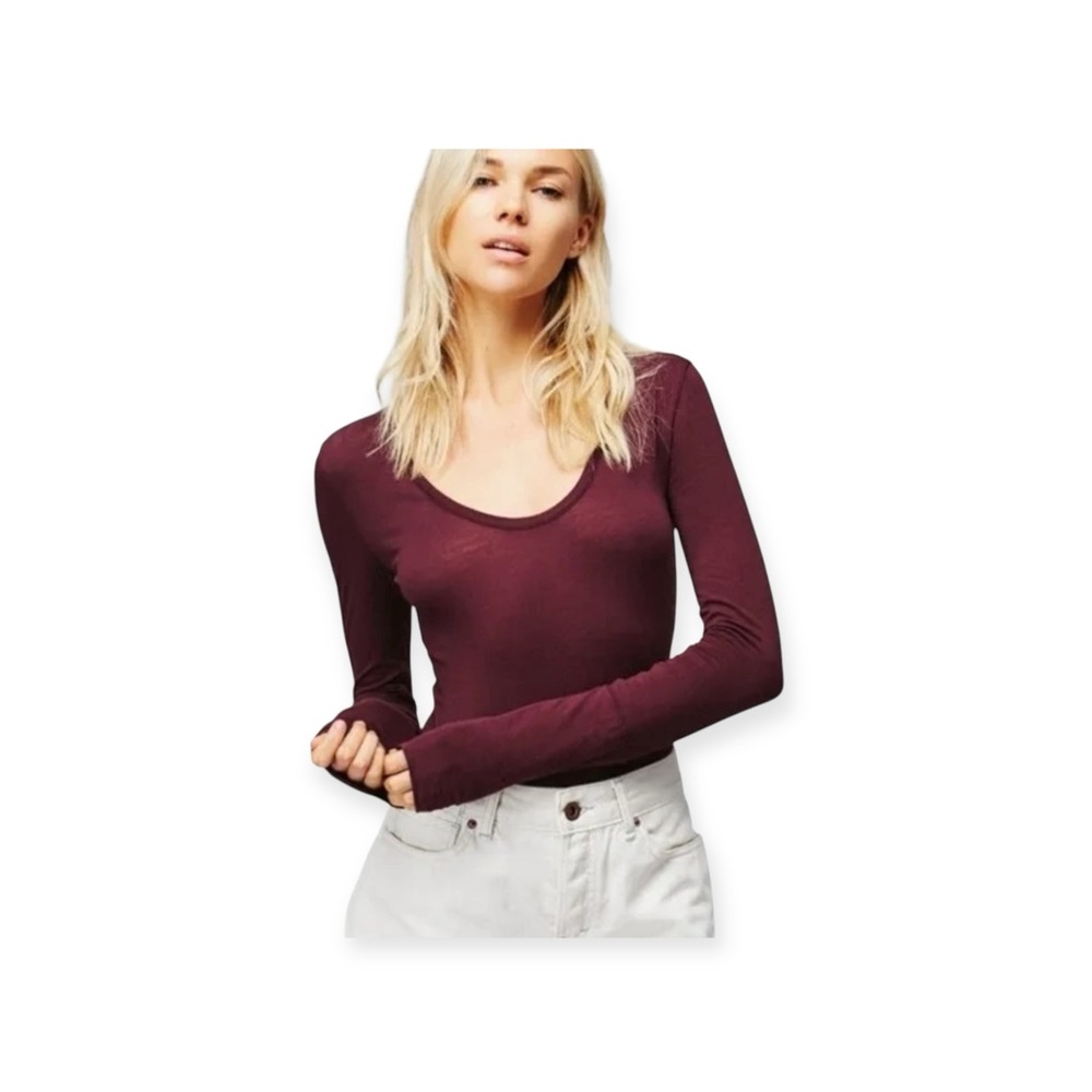 Free People Intimates Easy Peasy Long Sleeve Bodysuit Sz. S